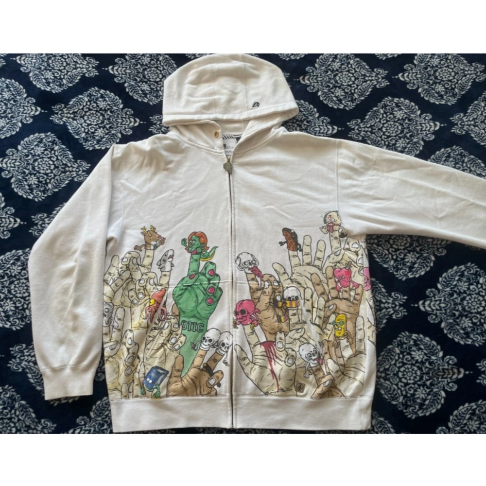 RARE Volcom x Todd Bratrud Fingers Graphic Hoodie Men's Size LARGE (A424813)